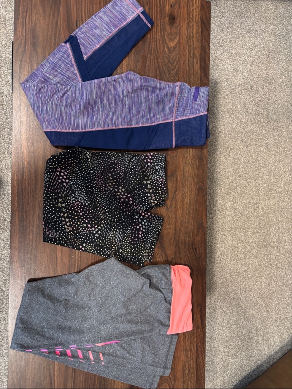 Ivivva Purple Navy Pink Panel Kids Leggings, SO Capri, and yoga leggings 10/12